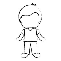 cartoon boy icon over white background. vector illustration