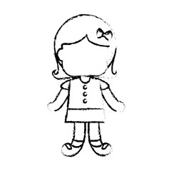 cartoon girl icon over white background. vector illustration