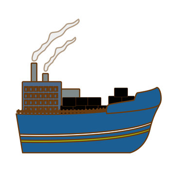 industrial ship icon image vector illustration design