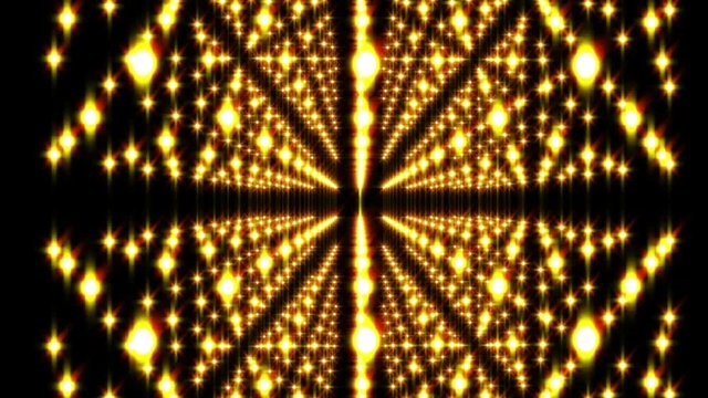  Golden Sparkles Infinite Cubic Crystal lattice -  Abstract Slow Video Footage