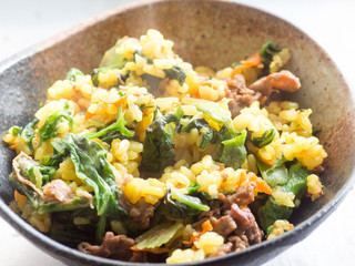 Japanese cuisine, lettuce and beef fried rice