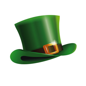 green st patrick day hat icon vector illustration eps 10