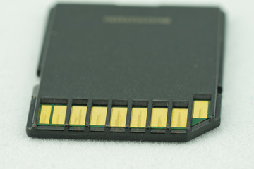 Old sd memory card with scratch contact
