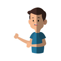 boy cartoon icon over white background. colorful design. vector illustration