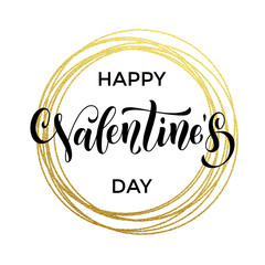 Happy Valentine day golden crystal greeting card