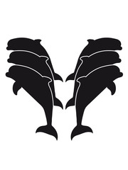 Jump 6 delfine team pattern cool design silhouette outline delfin cute cute © Style-o-Mat-Design