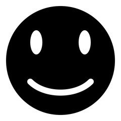 Smiley icon - Flat design, glyph style icon - Filled black