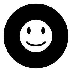 Smiley icon - Flat design, glyph style icon - Filled circle black