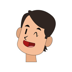 happy man cartoon icon ovver white background. colorful design. vector illustration