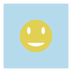 Smiley icon - Flat design, glyph style icon - Blue square yellow smiley