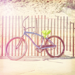 Bicycle parked along the beach