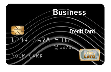Business credit card isolated on a white background.