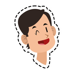 happy man cartoon icon ovver white background. colorful design. vector illustration