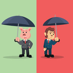 business animal diferences status social referenced by umbrella