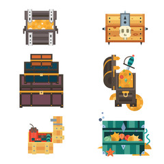 Fototapeta premium Treasure chest vector illustration.