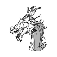 dragon cartoon icon over white background. vector illustration