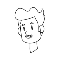 happy man face cartoon over white background. vector illustration