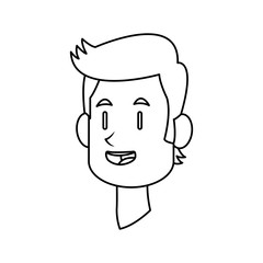 happy man face cartoon over white background. vector illustration