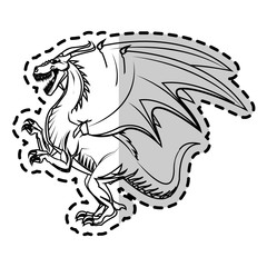 dragon cartoon icon over white background. vector illustration
