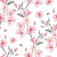 Vintage garden vector spring seamless background © depiano