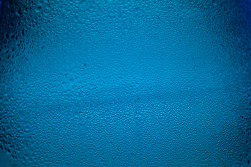 Blue Abstract Water Drops Background,Natural water drops on glas