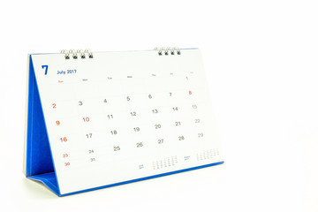 Calendar 2017 isolated on Calendar 2017 isolated on