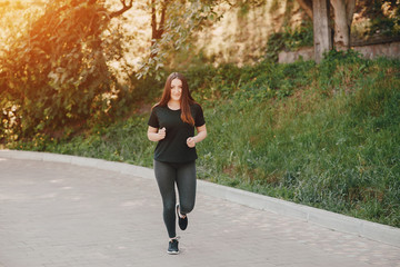 Fitness girl on a walk