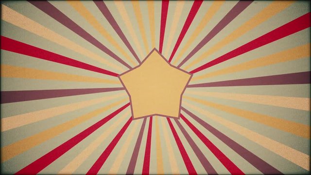  Old Film Background With Star and Rays -   Grunge Flat Video Footage