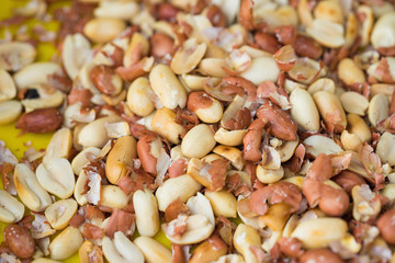 Background of peanut with peel mixed