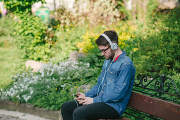 Fototapeta premium guy with headphones