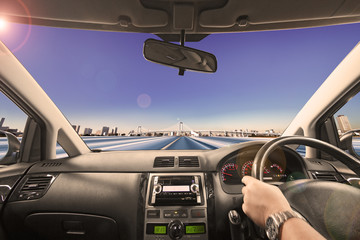 Obraz premium 運転席の風景