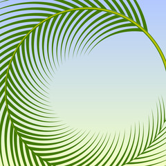 фон с пальмовой веткой, векторная иллюстрация