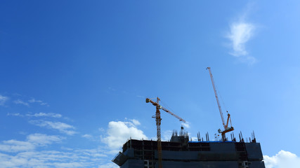 construction site building industry with machinery crane
