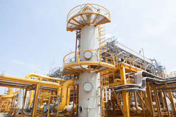 Compressor and pumping systems in oil field in Azerbaijan Caspian sea.