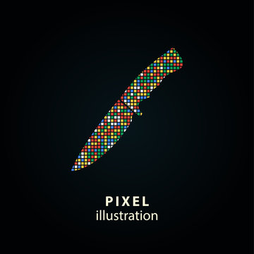 Knife - pixel illustration.