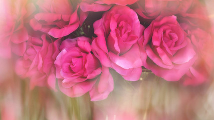 rose made of cloth with soft blurred background