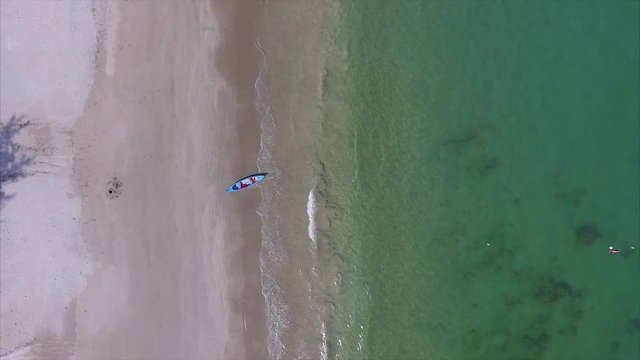 Aerial View of the Andy Beach With Jet Ski and Kayak