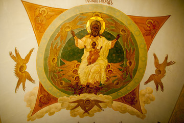 the mural in sam sergei abbey,russian federation