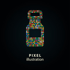 Medicine bottle - pixel illustration.