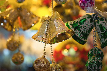 Closeup of Christmas-tree decorations