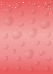 Romantic design. Pink background with hearts for Valentine's Day. Vector illustration