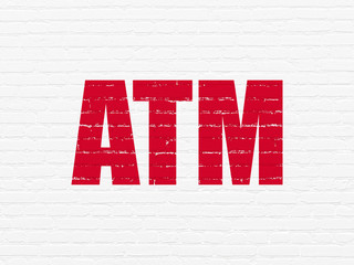 Obraz premium Money concept: ATM on wall background