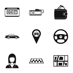 Taxi icons set, simple style