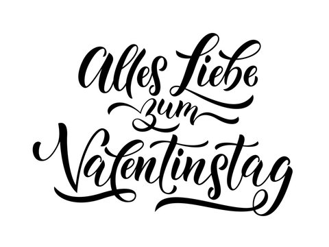 Valentine Day german text Valentinstag greeting card