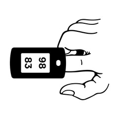 Pulse oximeter on the finger
