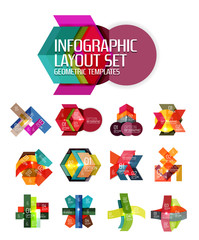 Creative paper geometric business infographic background templates