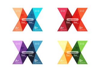 Set of color abstract arrow option infographic templates