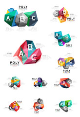 Abstract low poly infographics template