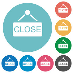 Close sign flat round icons