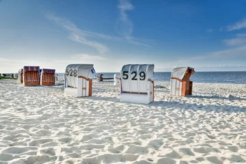 Tuinposter Strandurlaub -  Strandkörbe an der Nordsee © Countrypixel